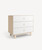 Oeuf Sparrow 3-Drawer Dresser White/Birch - Make the most of any space with this perfectly proportioned dresser, featuring premium Austrian-made Blum hardware. The soft-close drawers are enhanced by undermount glides attached to the drawer bottoms, a sophisticated detail that maintains clean lines even when drawers are open.