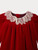 Bonpoint Jaylisa Collar Dress 26SS - The Jaylisa dress for babies is the perfect festive outfit made from soft, red organic cotton velvet in a straight cut. The lace collar adds to its charm, while the fitted cuffs and gathering on the chest create volume.