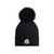 Moncler Hat Black with Pom Pom 26FW - An essential accessory for winter, this wool beanie protects your girls in the coldest temperatures.