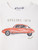 Bonpoint Tahsin T-Shirt Blanc 26FW - This Tahsin babies' organic cotton T-shirt features a charming race car print on the front.