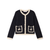 Bonpoint Cardigan Marlys Marine 26FW - This Marlys cardigan for girls is crafted from a soft ribbed knit.