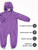 Therm SplashMagic Rainsuit 26FW Violet - When the rainsuit gets wet, a secret pattern is revealed! See the SplashMagic pattern appear in the rain then disappear again when dry.