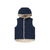 Petite Revery Reversible Vest Blueberry 26FW - Two cozy sides for twice the exploring, this reversible vest lets little adventurers switch between structured nylon and oh-so-soft fleece, with a cozy hood ready for wherever the day takes them.