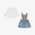 Moschino T-Shirt+skirt Set Co Cloud 26FW - The denim pinafore dress has an instantly recognisable Moschino Teddy Bear as the front bib, with a black embroidered logo on the hem.