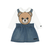 Moschino T-Shirt+skirt Set Co Cloud 26FW - The denim pinafore dress has an instantly recognisable Moschino Teddy Bear as the front bib, with a black embroidered logo on the hem.