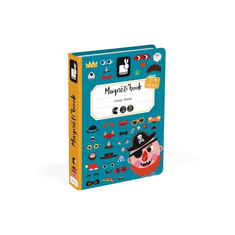 Magneti'book Janod Magnetic Faces Puzzle Complete 12 Cards 67 Magnets  Children