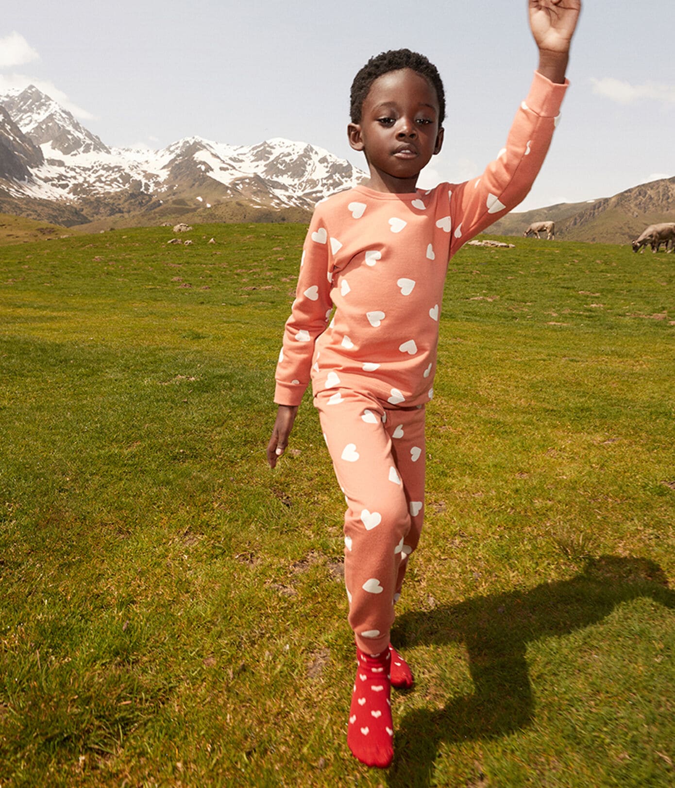 PETIT BATEAU PYJAMA HEART RED