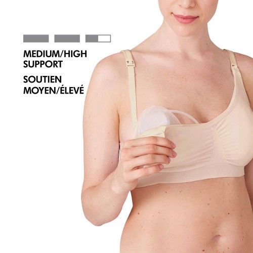 Carriwell White Seamless Drop Cup Maternity And Nursing Bra Large