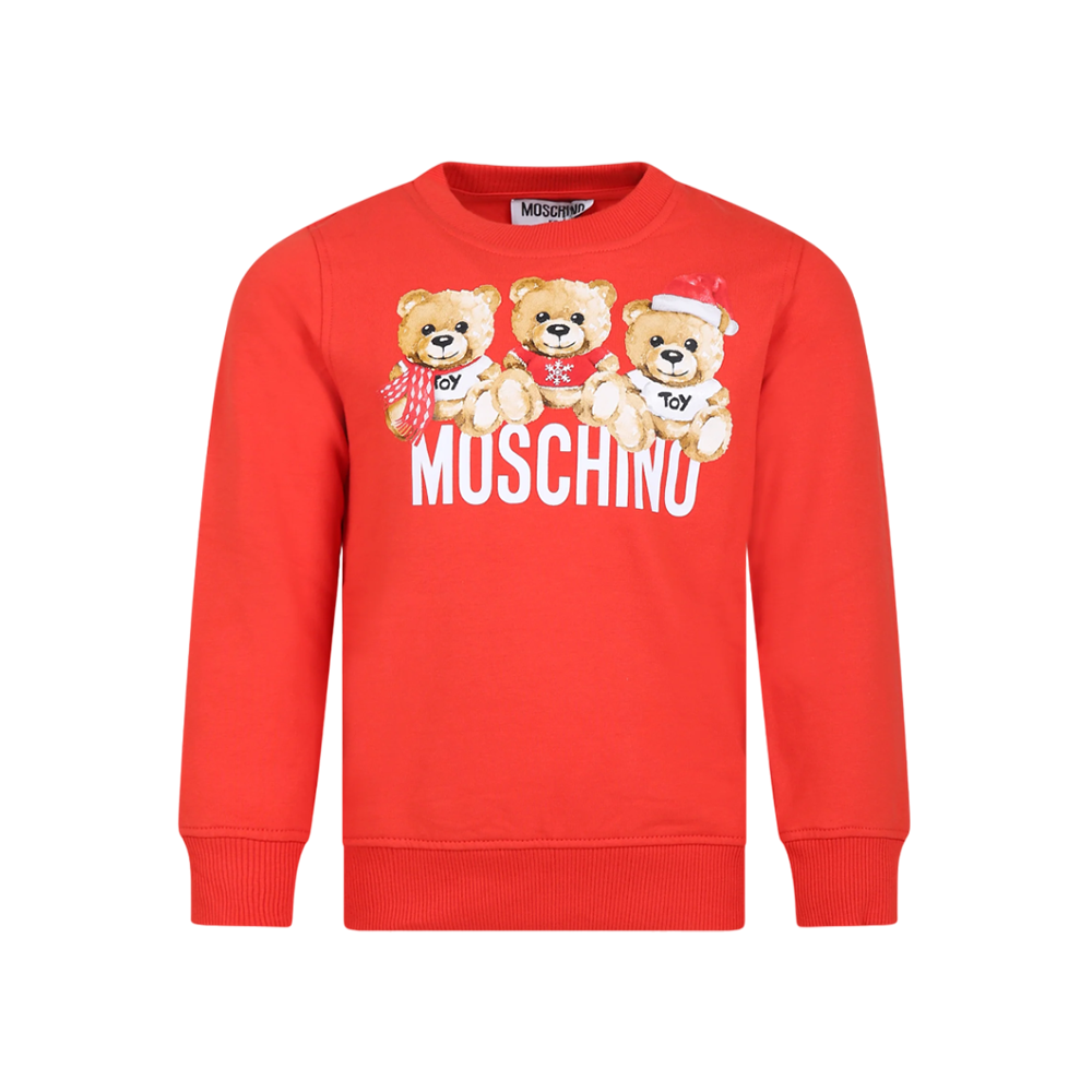 Moschino Girl Long Sleeve Sweatshirt With Bear Heart