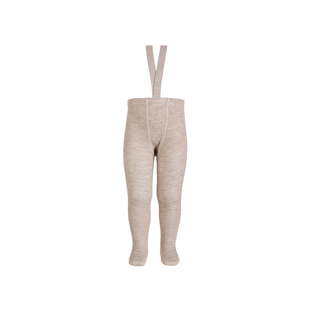 wooly footless tights in cream blend
