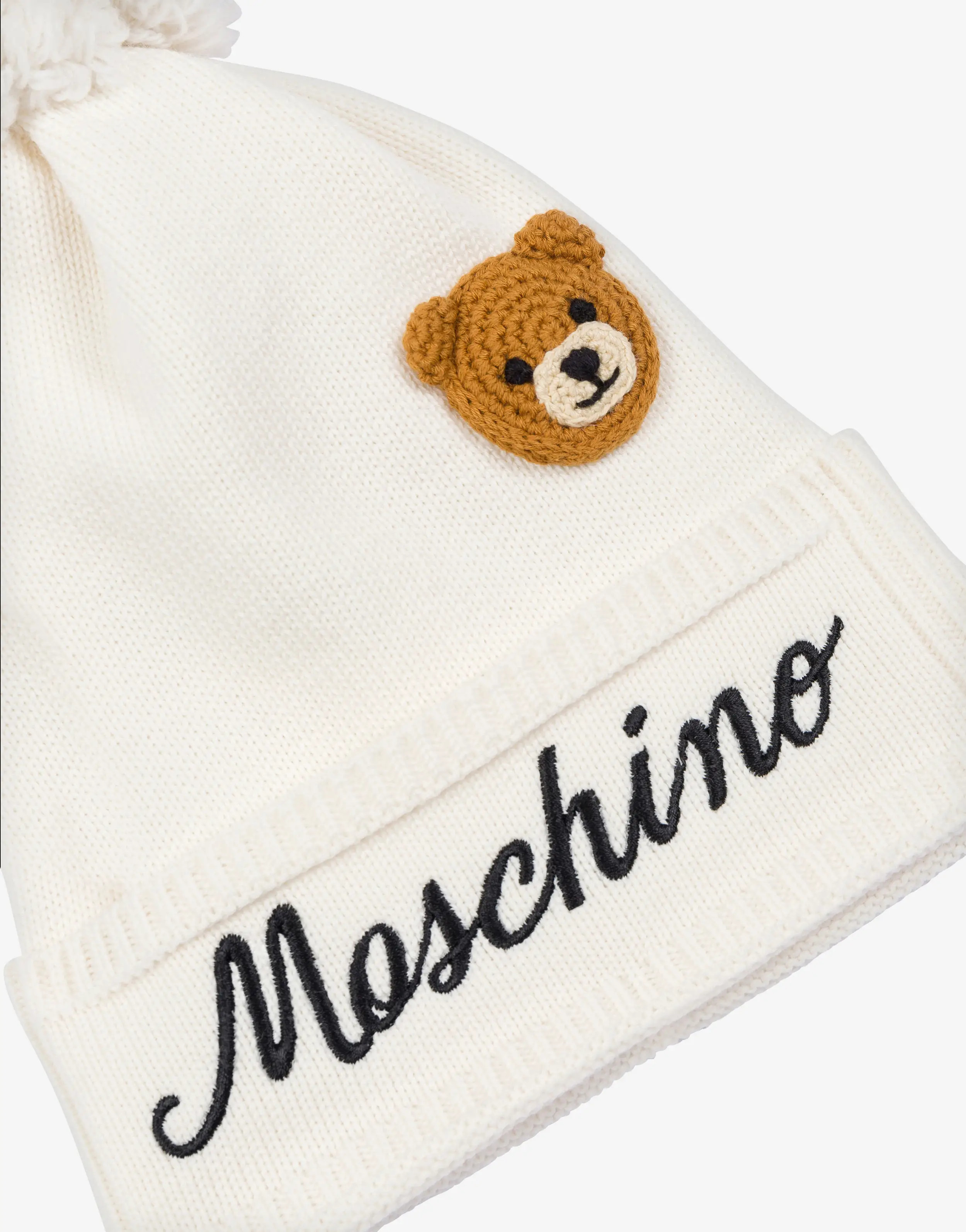 Moschino Knitted POM POM Hat CLOUD