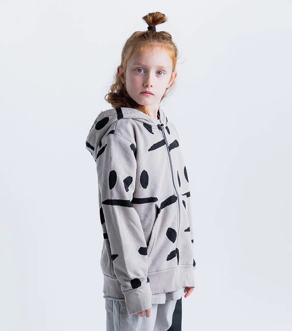 NUNUNU Smirks Zip Hoodie Smokey Grey 24SS