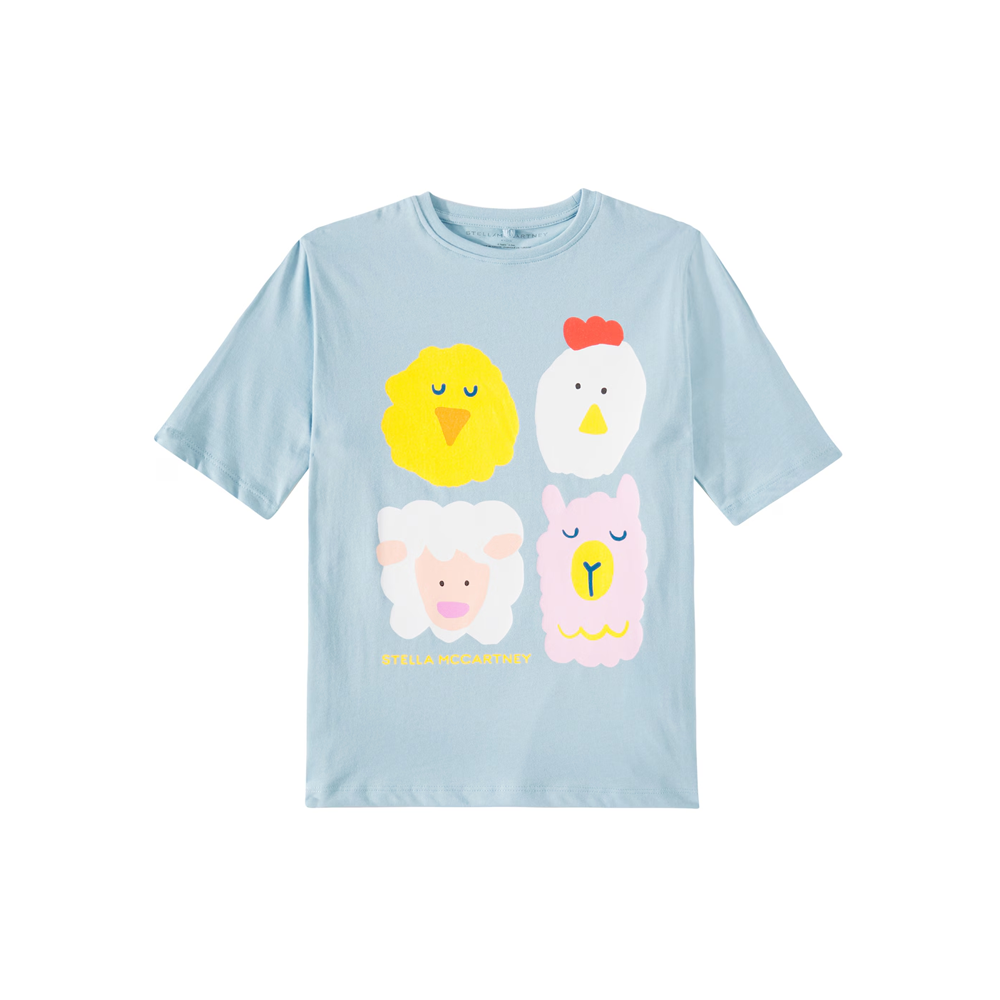 Tシャツ・カットソー STELLA MCCARTNEY Woman T-Shirt Blue 6J015833SPY48 4700 Stella McCartney Girl Ss Tee Farm Four Characters Blue 24FW