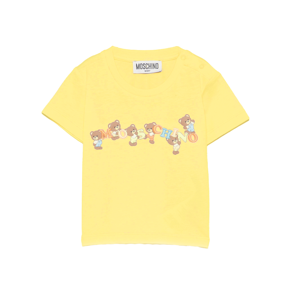 【Paragraph】25ss BABY BEAR T SHIRT Moschino Baby Ss Tee With Colorful Letters and Bears 25SS