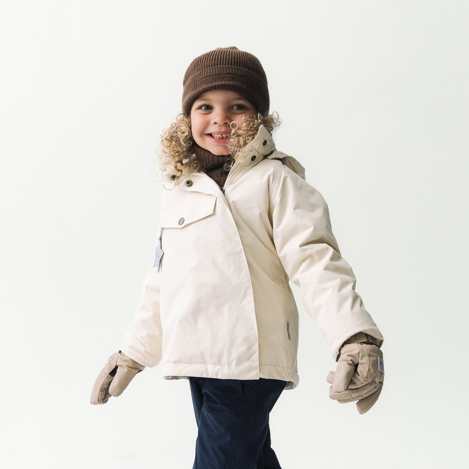 Mini A Ture Wang Fleece Lined Winter Jacket 25FW Angora Cream