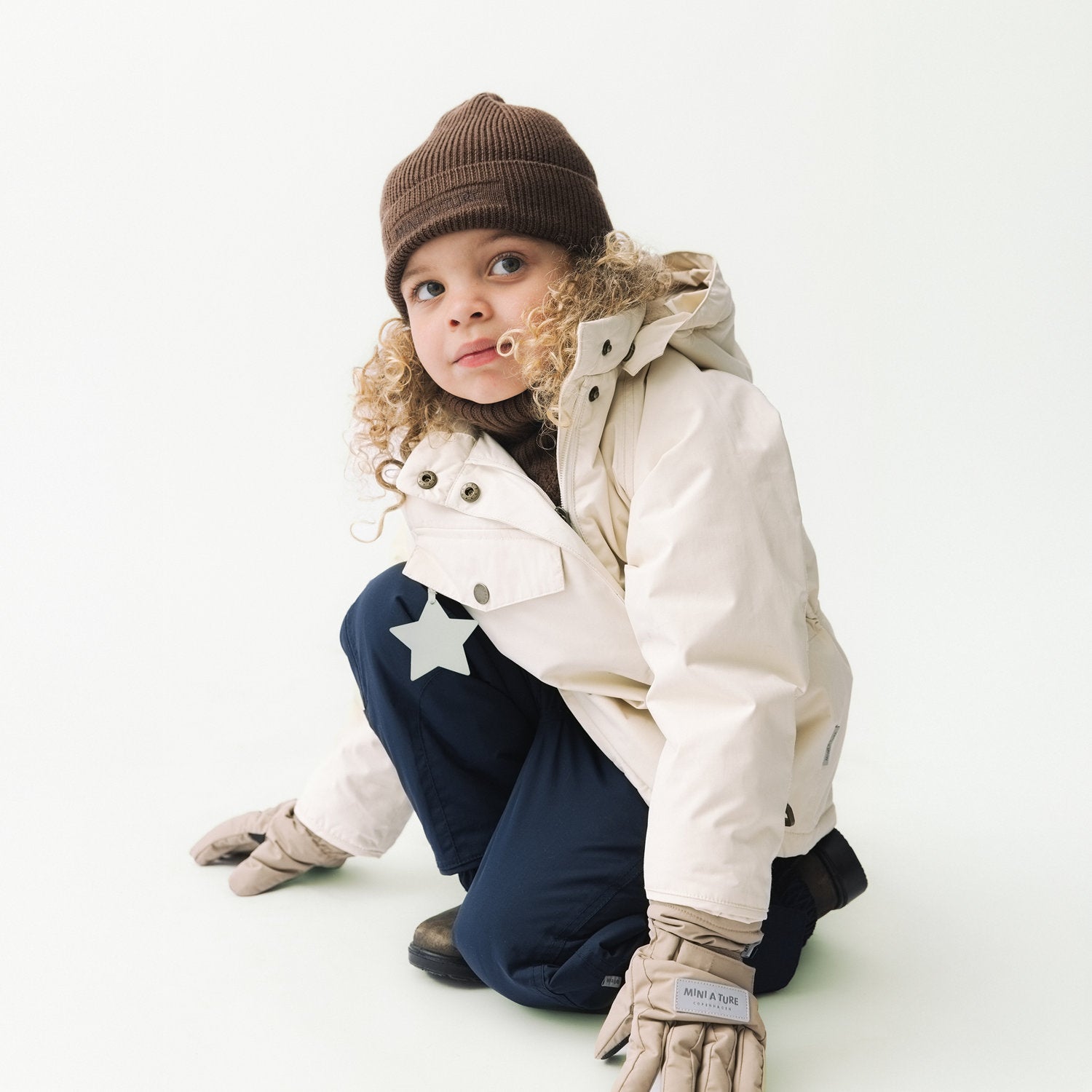 Mini A Ture Wang Fleece Lined Winter Jacket 25FW Angora Cream