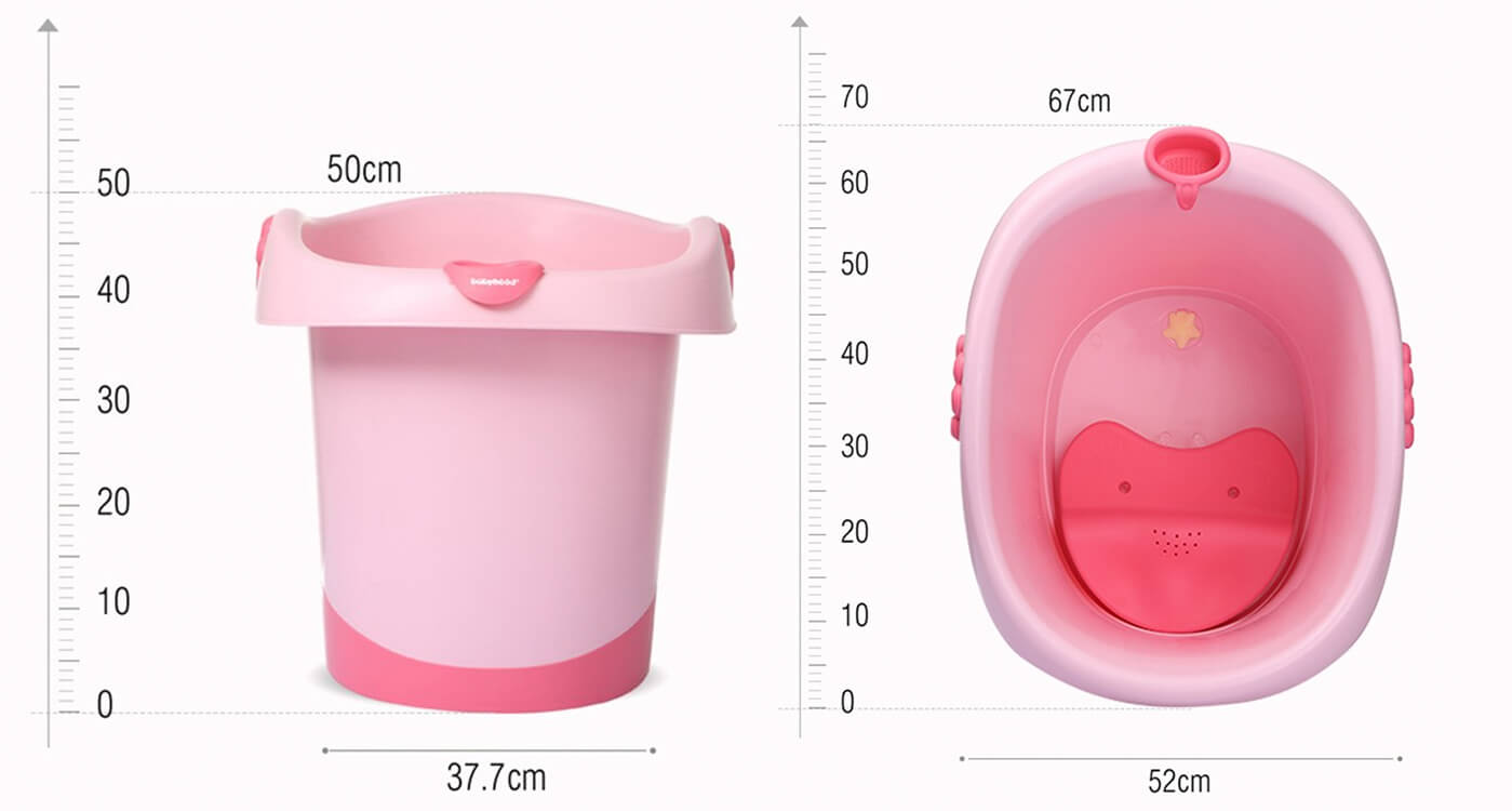 Babyhood Baby Bear Barrel Bath Tub Pink