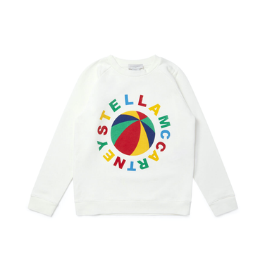 Stella McCartney Girl Fleece Sweatshirt W BeachBall White