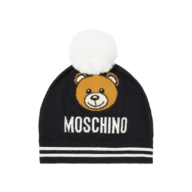 Moschino-Knitted-Hat-With-Pom-