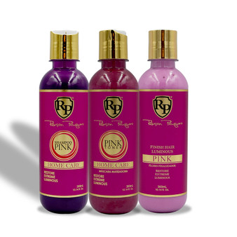 Kit Robson Peluquero Matizer Shampoo Pink Mask 2x300ml/2x10.1 fl.oz + Finish Hair Luminous 250ml/8.45 fl.oz