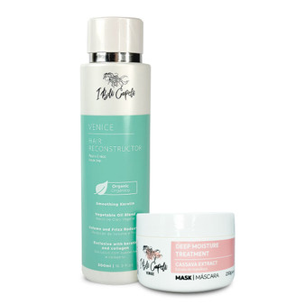 Kit Venice I Belli Capelli Venice Smoothing Keratin 500ml/16.9 fl.oz and Cassava Deep Moisture Mask 250g/8.8 oz