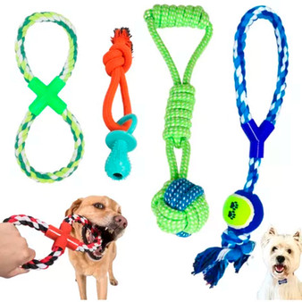 4 Pet Toys Rope Resistant Interactive Dog Strong