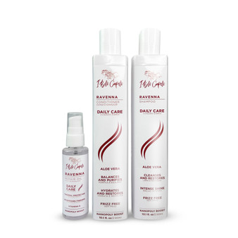 Kit I Belli Capelli Ravenna Daily Care with Aloe Vera – Shampoo (300ml) + Conditioner (300ml) + Repair Oil