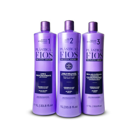 Kit Plástica dos Fios Straightening Thermal Sealing 3x1L/3x33.8 fl.oz Kit Plástica dos Fios Straightening Thermal Sealing 3x1L/3x33.8 fl.oz