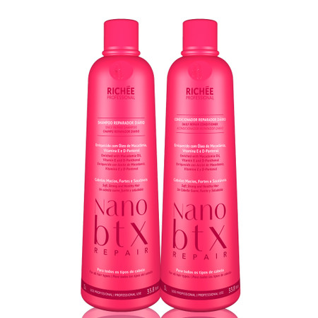 Kit Richée Nanobtx Repair Reparação Diária Shampoo and Conditioner 2x1L/33.8 fl.oz Kit Richée Nanobtx Repair Reparação Diária Shampoo and Conditioner 2x1L/33.8 fl.oz