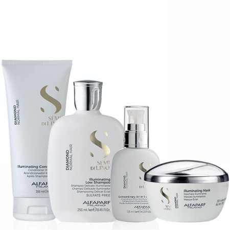 Alfaparf Milano Semi Di LINO Diamond Normal Hair Illuminating Complete Kit Home Care Alfaparf Milano Semi Di LINO Diamond Normal Hair Illuminating Complete Kit Home Care