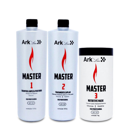 Kit Ark Line Smoothing System Master Shmapoo + Hair Treatment 2x1L/2x35.2 fl.oz and Nutritive Mask 1kg/35.2 fl.oz Kit Ark Line Smoothing System Master Shmapoo + Hair Treatment 2x1L/2x35.2 fl.oz and Nutritive Mask 1kg/35.2 fl.oz