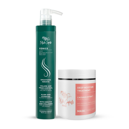 Kit I Belli Capelli Venice Recontructor Smoothing Keratin Organic and Cassava Extract Mask