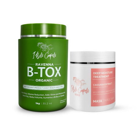 Kit I Belli Capelli Ravenna B-tox Organic and Venice Cassava Mask Hydration Mandioca