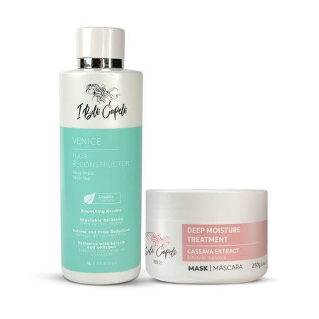 Kit I Belli Capelli Venice Hair Reconstructor Smoothing Keratin and Cassava Deep Moisture Mask
