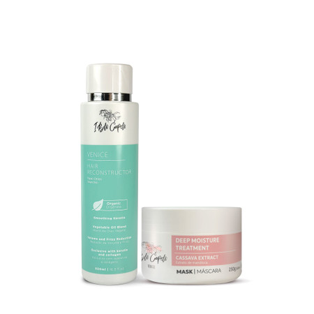 Kit I Belli Capelli Venice Hair Reconstructor Smoothing Keratin 500ml/16.9 fl.oz and Cassava Deep Moisture Mask 250g/8.8 oz Kit I Belli Capelli Venice Hair Reconstructor Smoothing Keratin 500ml/16.9 fl.oz and Cassava Deep Moisture Mask 250g/8.8 oz
