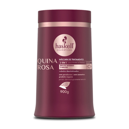 Haskell Quina Rosa Hydration Mask 900g 31.74 fl.oz - Treatment for dry hair with intense shine and softness. Haskell Quina Rosa Hydration Mask 900g 31.74 fl.oz - Treatment for dry hair with intense shine and softness.