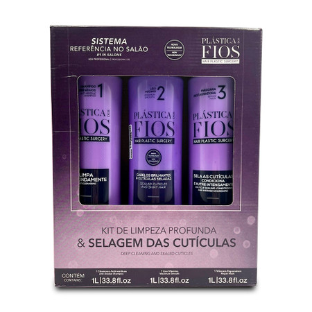 Kit Plastica dos Fios Keratin Brazilian Box Straightening 3x1L/3x33.81fl.oz Kit Plastica dos Fios Keratin Brazilian Box Straightening 3x1L/3x33.81fl.oz