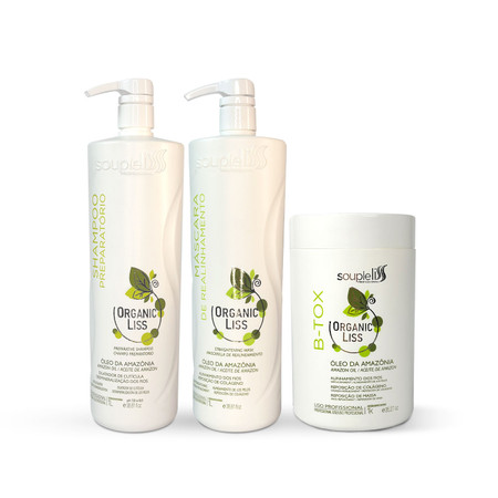 Kit Soupleliss Progressive Organic Liss Hair Strands Realignment B-Tox 3x1Kg/3x35.2 oz Kit Soupleliss Progressive Organic Liss Hair Strands Realignment B-Tox 3x1Kg/3x35.2 oz