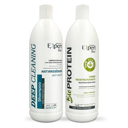 Expert Hair Kit Deep Cleaning Shampoo & Bio Protein Restructuring Cream 2X1L/2X33.8 fl.oz Expert Hair Kit Deep Cleaning Shampoo & Bio Protein Restructuring Cream 2X1L/2X33.8 fl.oz