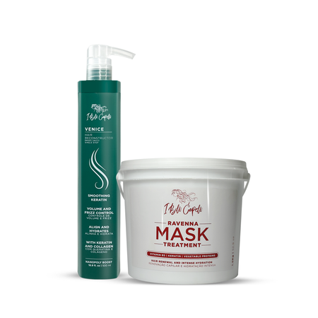 I Belli Capelli Ravenna Mask Bucket + Venice Hair Reconstructor Smoothing Keratin Organic