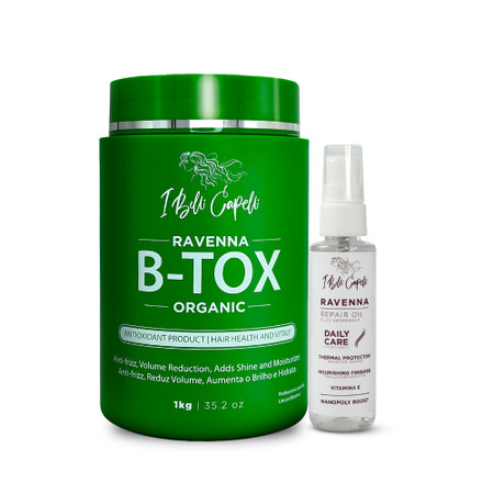 Kit I Belli Capelli Ravenna B-tox Organic Mask + Repair Oil – Natural Treatment for All Hair Types