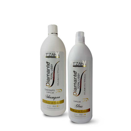 Kit Tzaha Progressive Therapy 3D Organic Diamond Hair Lissy Professional Use Hair Care 2x1L/2x33.8fl.oz Kit Tzaha Progressive Therapy 3D Organic Diamond Hair Lissy Professional Use Hair Care 2x1L/2x33.8fl.oz