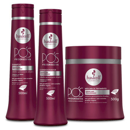 Kit Haskell Shampoo Condtioner Mask Post Progressive Smooth Effect Home Care 3x500ml/3x16.9fl.oz Kit Haskell Shampoo Condtioner Mask Post Progressive Smooth Effect Home Care 3x500ml/3x16.9fl.oz