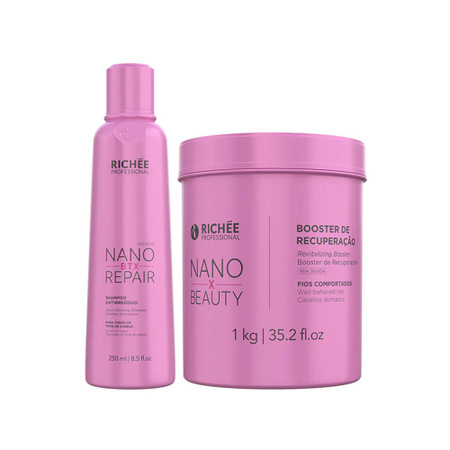 Kit Richée Shampoo Mass Replenisher NanoBtx Repair Reconstrução Repositor Massa Hair Care
