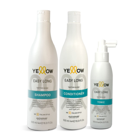 Kit Alfaparf Shampoo Conditioner Tonic Yellow Easy Long Tahitian Algae Tônico Daily Care 3 Units