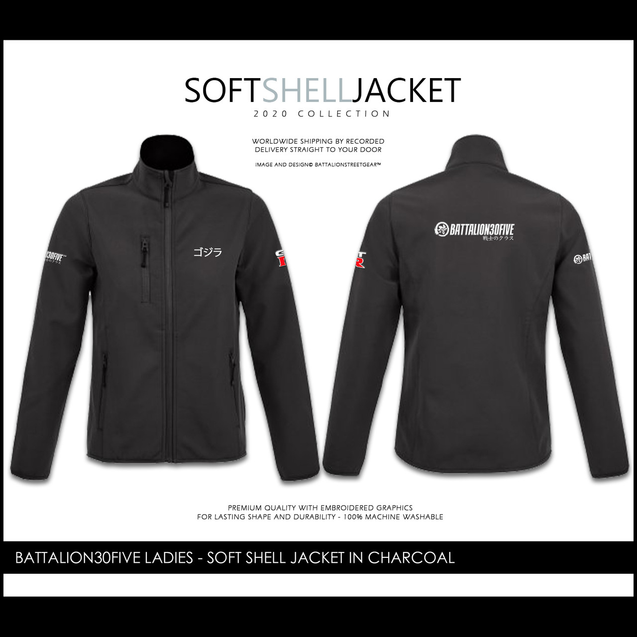 embroidered soft shell jacket