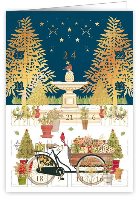 Bike with Presents advent calendar card