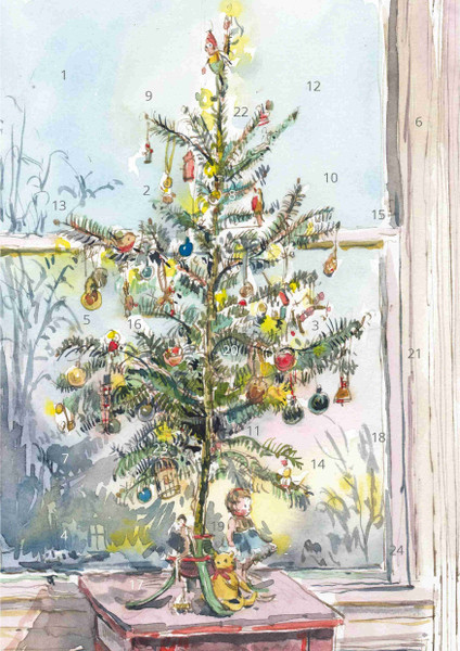 Twilight Christmas Tree Advent Calendar Card