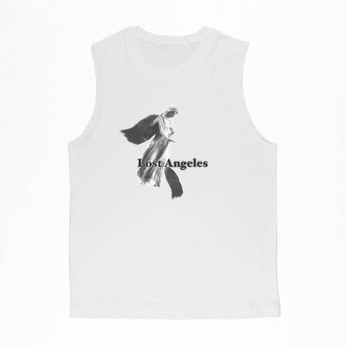 Lost Angeles, men's muscle tank. Front image.