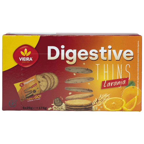 Vieira – Thins Orange Digestive Biscuits Vieira 174g – 174g – Biscuits and Cookies